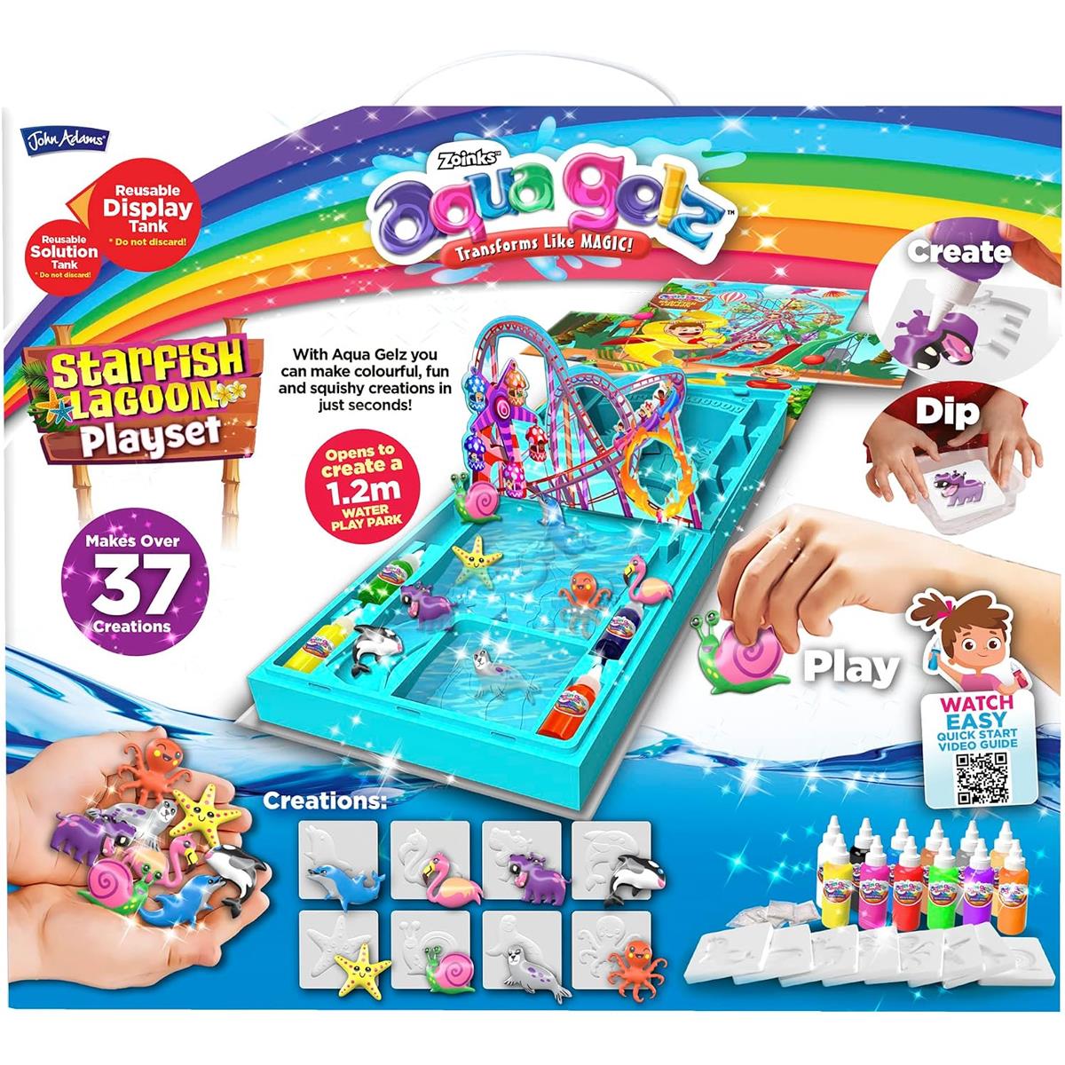 John Adams Aqua Gelz Starfish Lagoon Mega Playset Transforms Like MAGIC - Multicolour