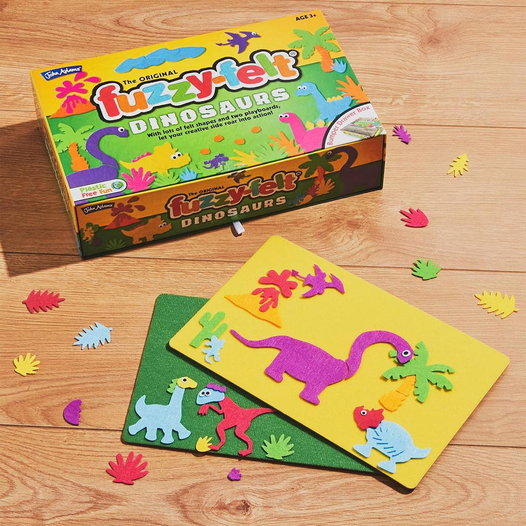 John Adams The Original Fuzzy Felt Dinosaur Set - Multicolour