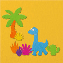 John Adams The Original Fuzzy Felt Dinosaur Set - Multicolour