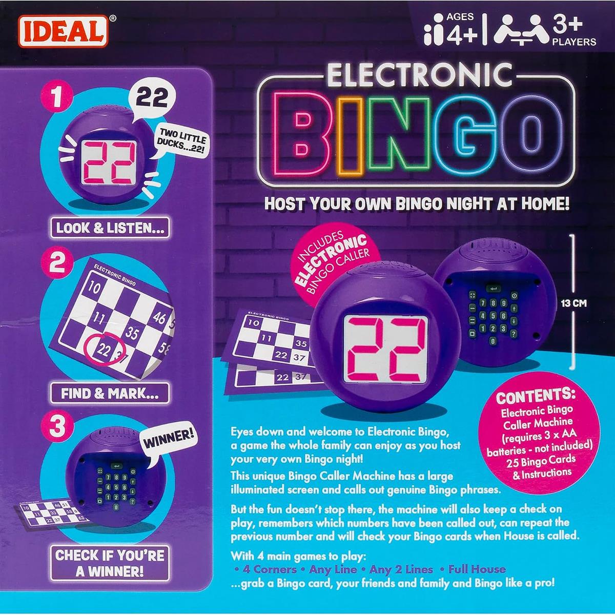John Adams Ideal Bingo Electronic Host Your Own Bingo Night At Home ! - Multicolour