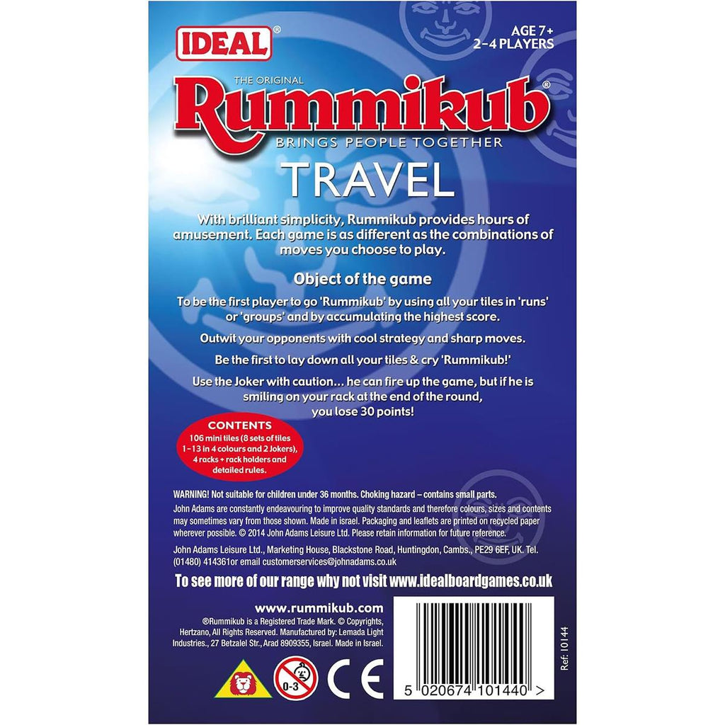 John Adams Ideal The Original Rummikub Travel Brings People Together Family Strategy Games - Multicolour