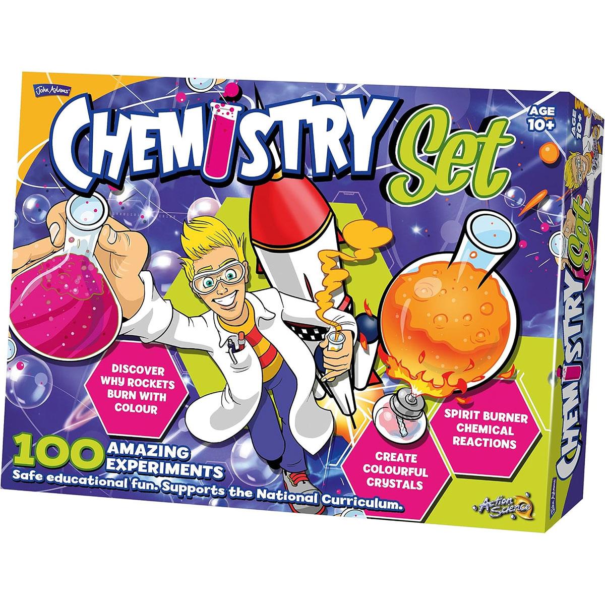 John Adams Chemistry Set 100 Amazing Experiments ! Safe Educational Fun Supports The National Curriculum Toys - Multicolour