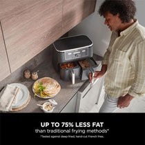 Ninja Foodi MAX Dual Zone Air Fryer Max Crisp Roast Bake Reheat And Dehydrate 2470W 9.5 Litres - Black
