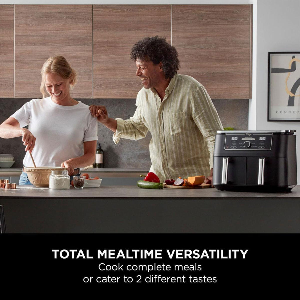 Ninja Foodi MAX Dual Zone Air Fryer Max Crisp Roast Bake Reheat And Dehydrate 2470W 9.5 Litres - Black