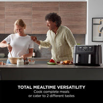 Ninja Foodi MAX Dual Zone Air Fryer Max Crisp Roast Bake Reheat And Dehydrate 2470W 9.5 Litres - Black