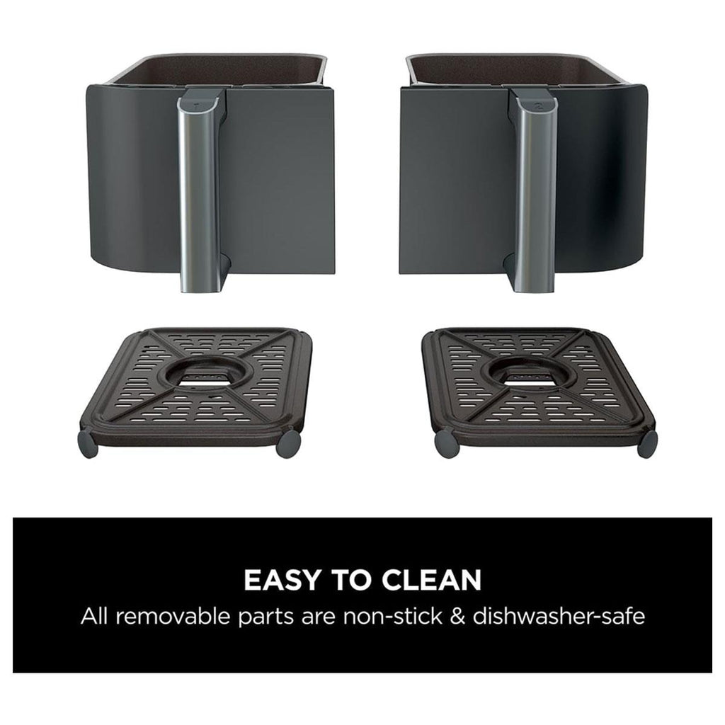 Ninja Foodi MAX Dual Zone Air Fryer Max Crisp Roast Bake Reheat And Dehydrate 2470W 9.5 Litres - Black