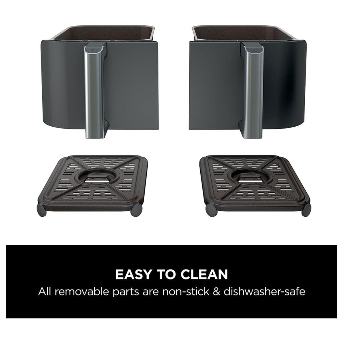 Ninja Foodi MAX Dual Zone Air Fryer Max Crisp Roast Bake Reheat And Dehydrate 2470W 9.5 Litres - Black