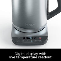 Ninja Perfect Temperature Kettle Rapid Boil LED Display Stainless Steel 3000W 1.7 Litres - Silver