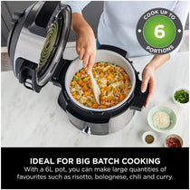 Ninja Foodi 11-In-1 Smart Lid Multi Cooker & Air Fryer With 11 Cooking Functions Stainless Steel 1460W 6 Litres - Black/Silver