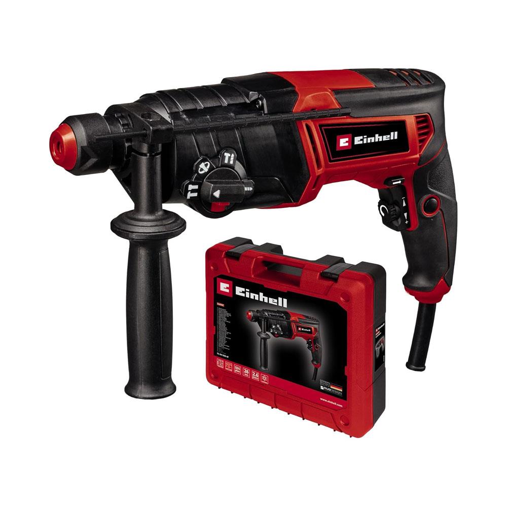 Einhell TC-RH 800 4F Rotary Hammer Drill SDS Plus 4-In-1 Electric Drill 800W Chiselling With And Without Lock - Red/Black