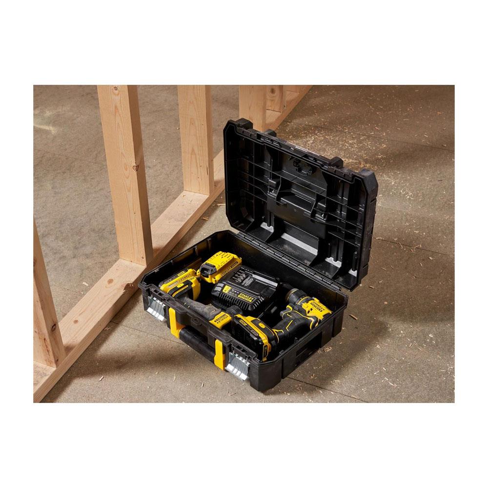 Stanley FatMax PRO-STACK Shallow Tool Box Max Capacity 30kg 13.5 Litres 1-71-966 - Black