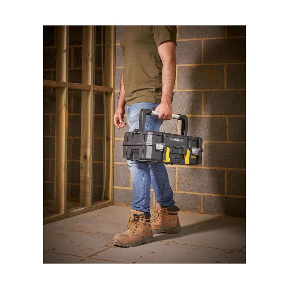 Stanley FatMax PRO-STACK Organiser Top Shallow Box Max Capacity 30kg 44 x 18.3 x 33.3cm 1-71-967 - Black