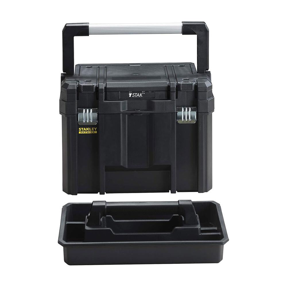 Stanley FatMax PRO-STACK Organiser Top Deep Box Max Capacity 30kg 22.2 Litres 1-75-796 - Black