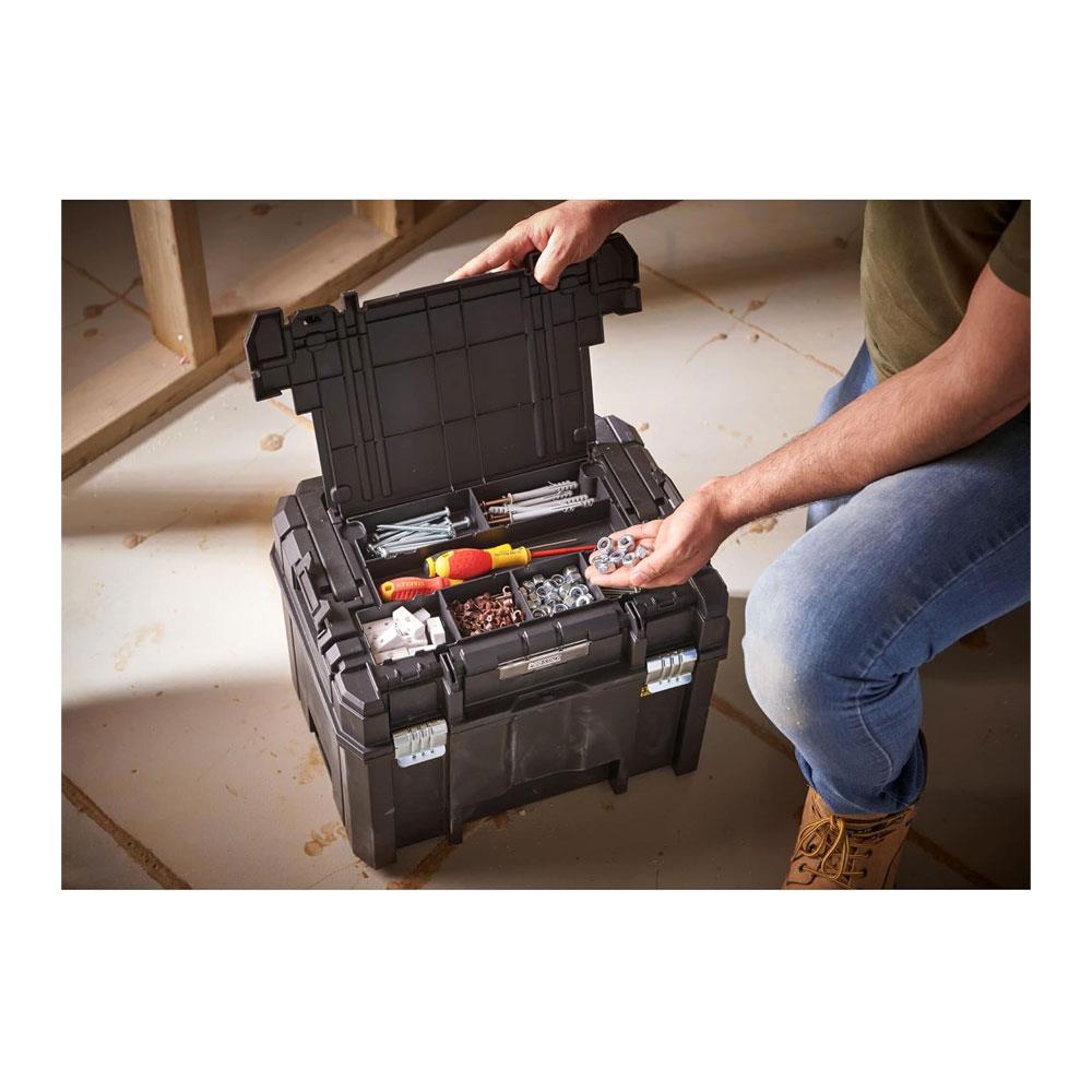 Stanley FatMax PRO-STACK Organiser Top Deep Box Max Capacity 30kg 22.2 Litres 1-75-796 - Black