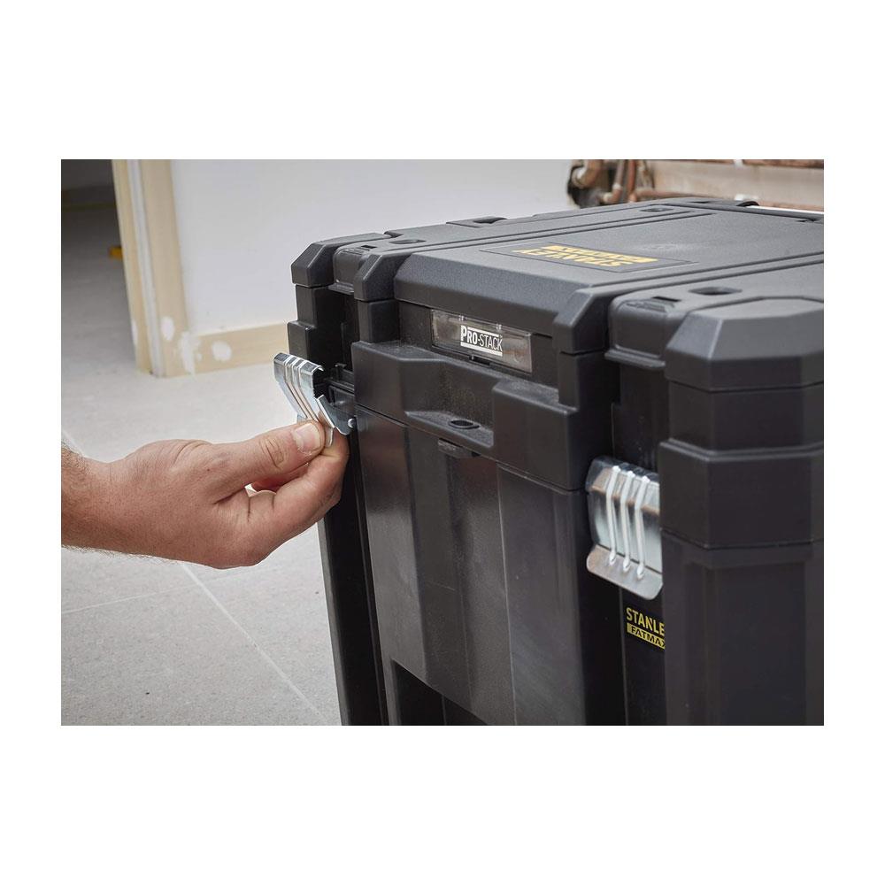 Stanley FatMax PRO-STACK Organiser Top Deep Box Max Capacity 30kg 22.2 Litres 1-75-796 - Black