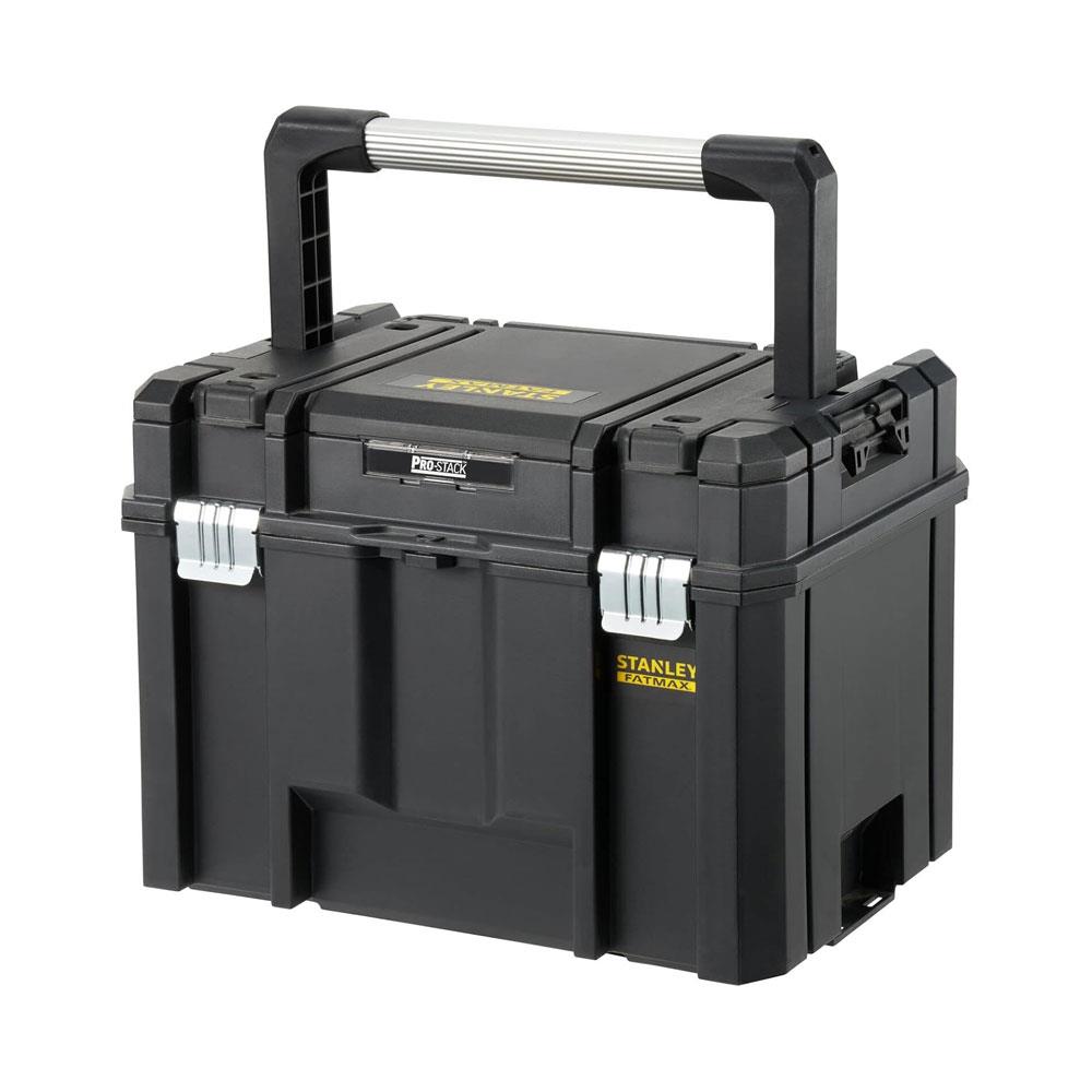 Stanley FatMax PRO-STACK Organiser Top Deep Box Max Capacity 30kg 22.2 Litres 1-75-796 - Black