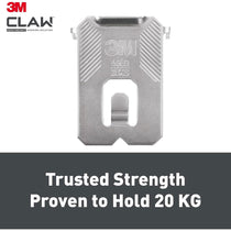 3M CLAW Drywall Plasterboard Picture Hanger Wall Hooks Heavy Duty Stainless Steel Mirror Frame Mounting System Steel Color 20kg Capacity 2 Pack