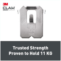 3M CLAW Drywall Plasterboard Picture Hanger Wall Hooks Heavy Duty Alloy Steel Mirror Frame Hanging Solution Silver 11kg Capacity 2 Pack