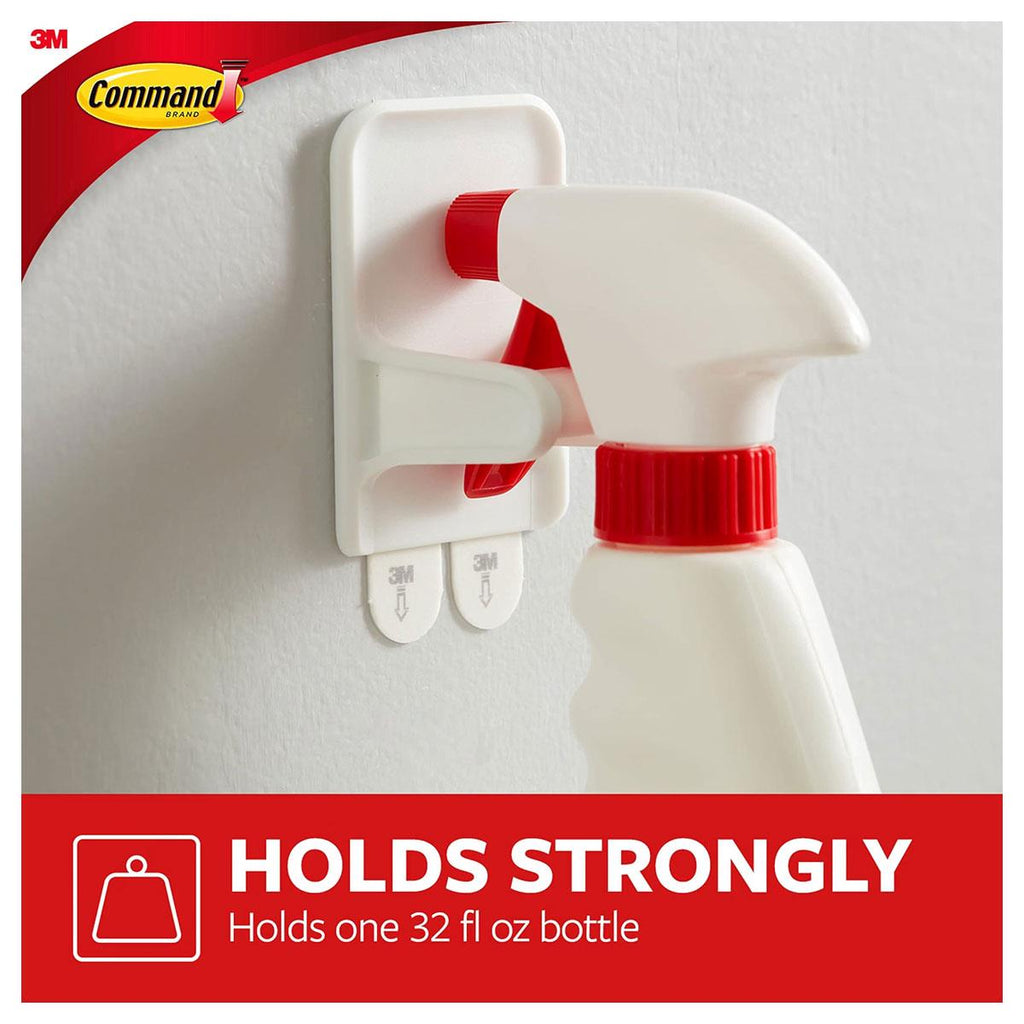 3M Command Spray Bottle Hanger Large 1 Hanger And 2 Large Strips 1 Kg Holding Power White