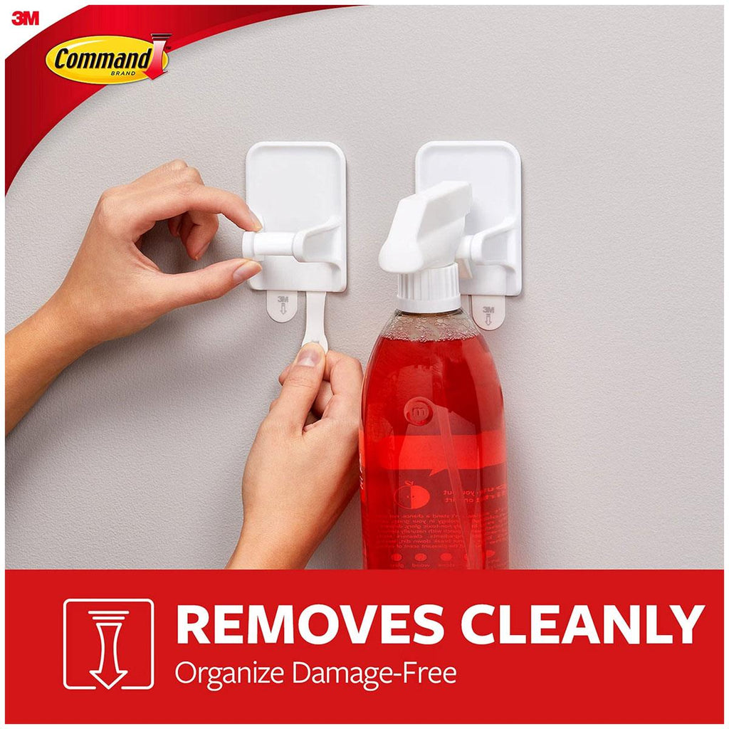 3M Command Spray Bottle Hanger Large 1 Hanger And 2 Large Strips 1 Kg Holding Power White