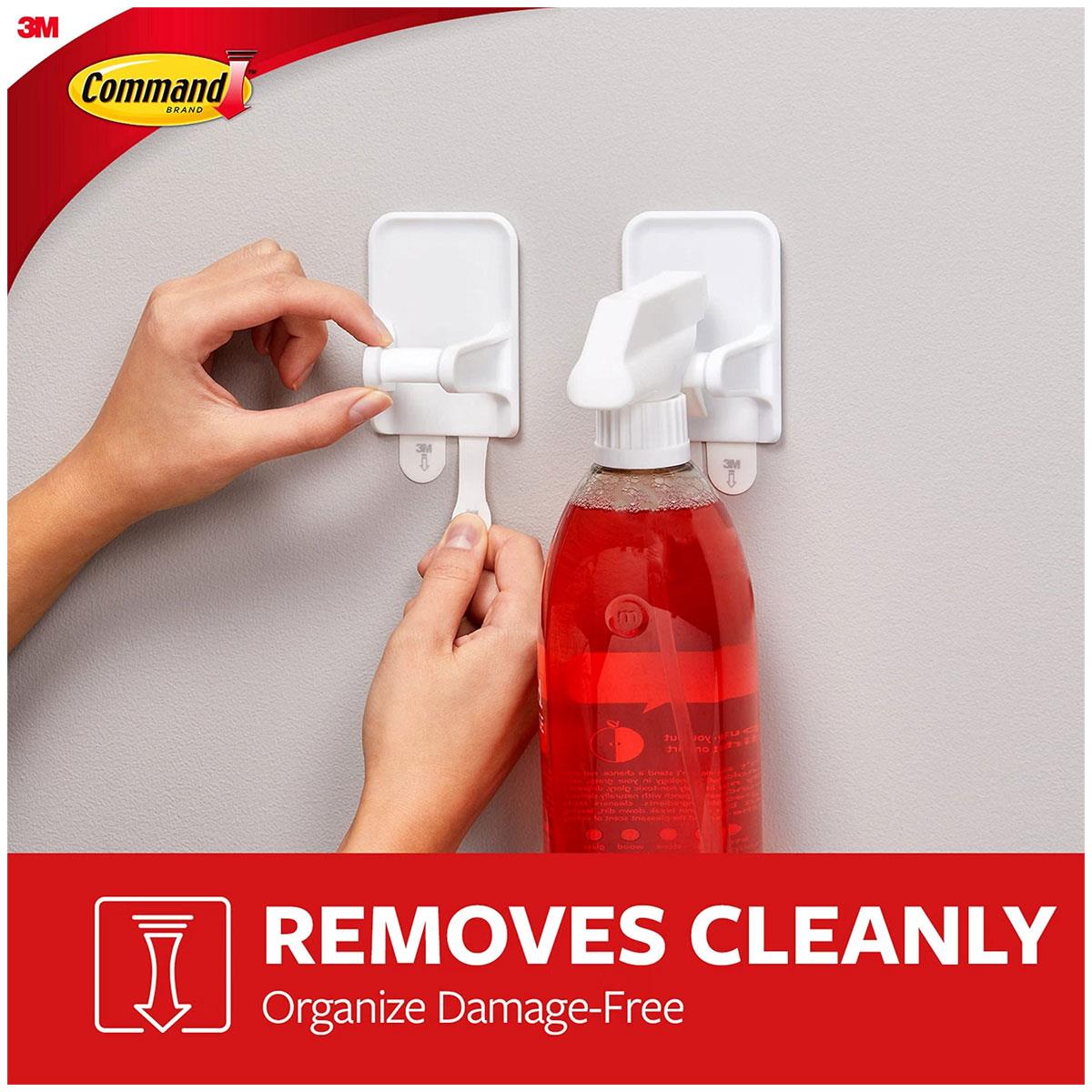3M Command Spray Bottle Hanger Large 1 Hanger And 2 Large Strips 1 Kg Holding Power White