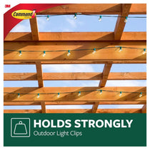 3M Command Outdoor Clips 16 Mini Hooks with 20 Strips Clear Transparent Damage-Free Hanging Fairy Lights