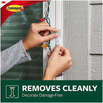 3M Command Outdoor Clips 16 Mini Hooks with 20 Strips Clear Transparent Damage-Free Hanging Fairy Lights