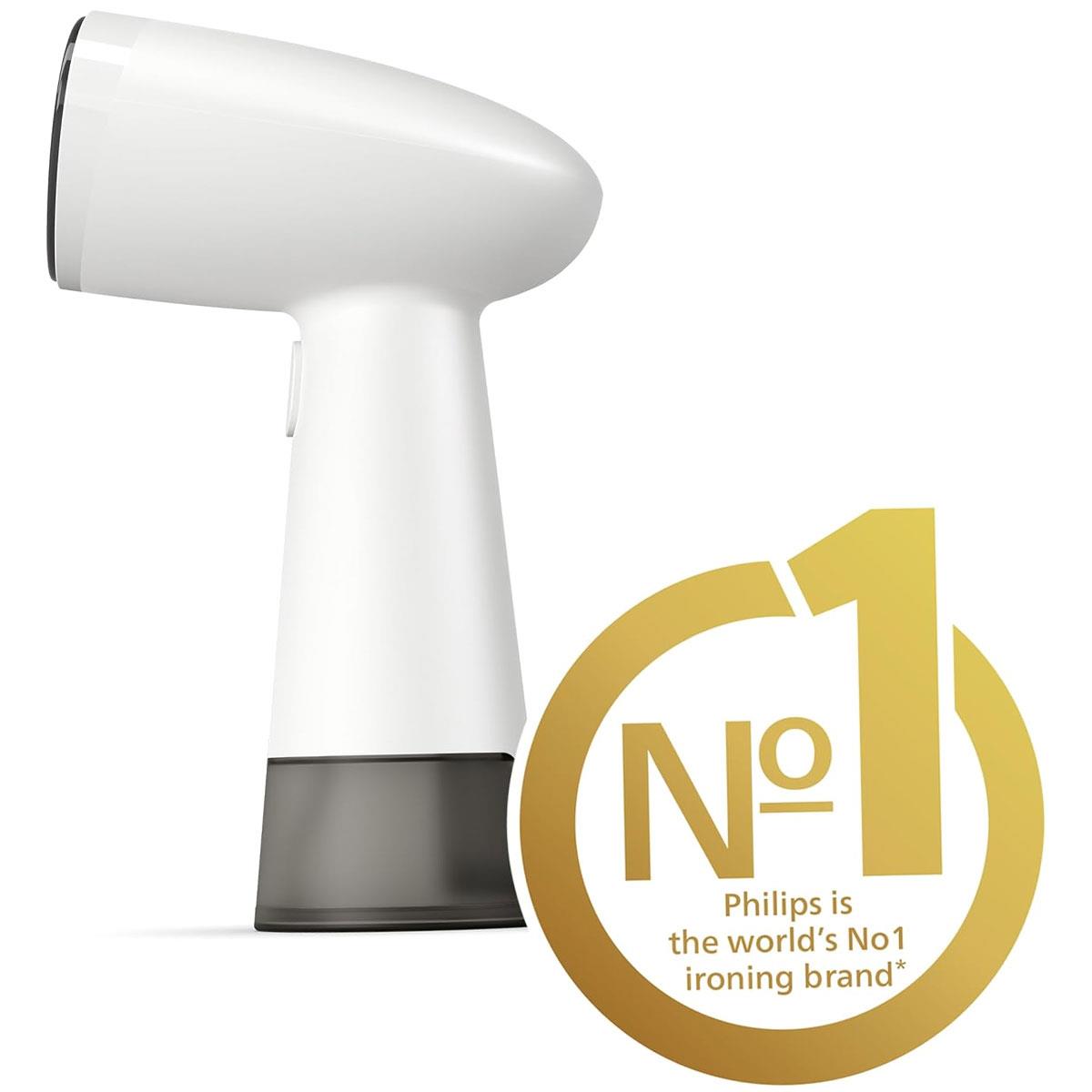 Philips 1000 Series Compact Handheld Garment Steamer 900W 85ml Detachable Water Tank - White