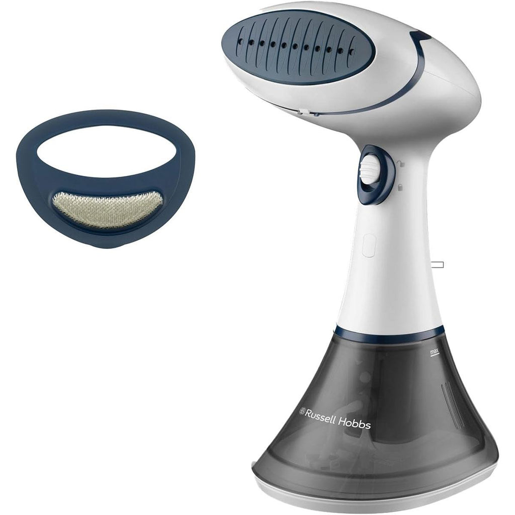 Russell Hobbs Steam Genie Essential 1600W Handheld Clothes Steamer 200ml Detachable Water Tank Fast 45s Heat-Up, 20g Steam Output White