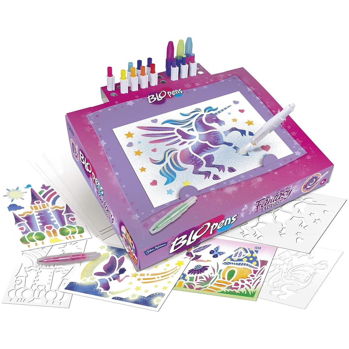John Adams BLOpens Fantasy Studio Create Fantastic Airbrush Pictures Kids Creative Art Kit Fun Painting Set Multicolour