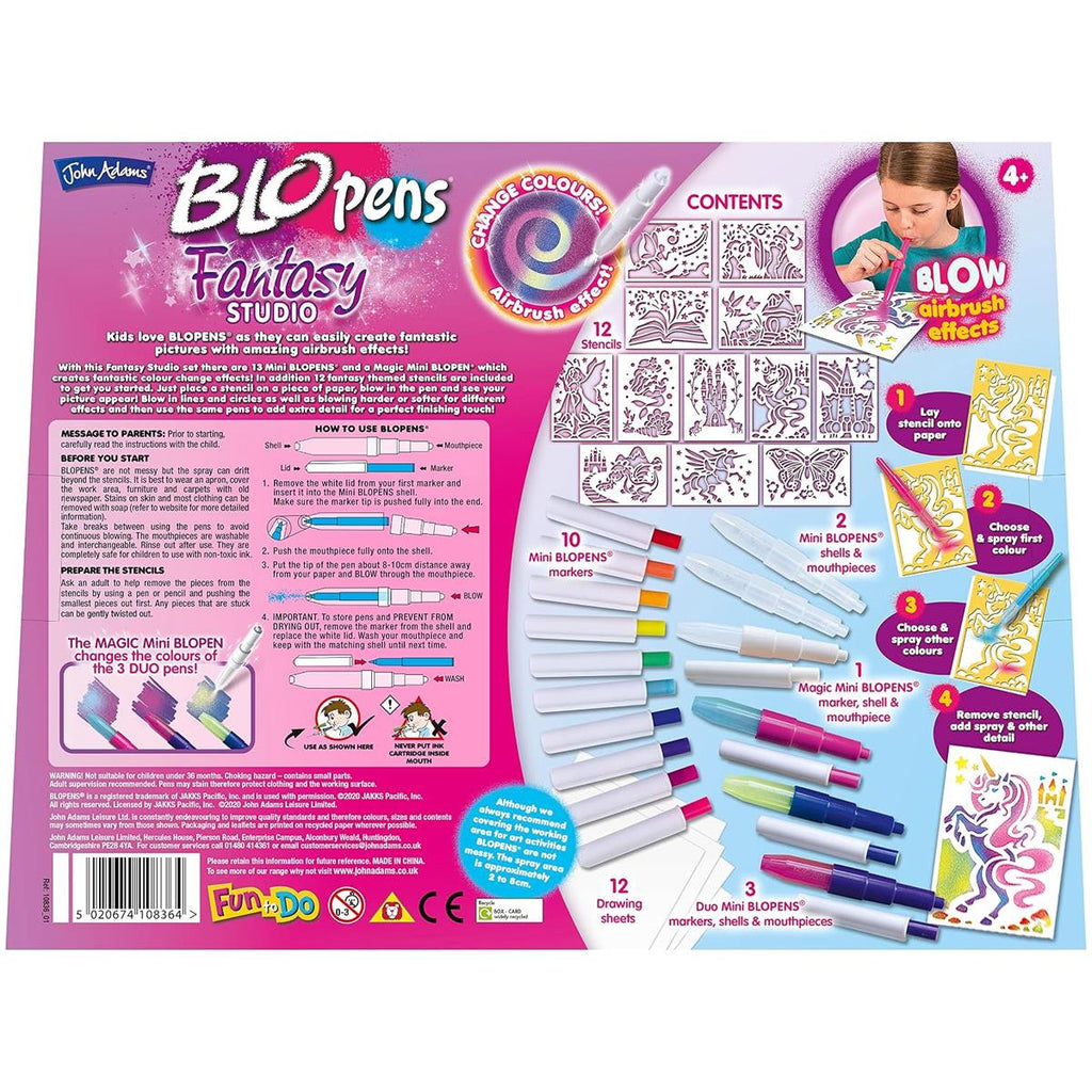 John Adams BLOpens Fantasy Studio Create Fantastic Airbrush Pictures Kids Creative Art Kit Fun Painting Set Multicolour