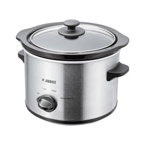 Judge Electricals Slow Cooker With Removable Ceramic Pot Stainless Steel 120W 1.5 Litres - Silver