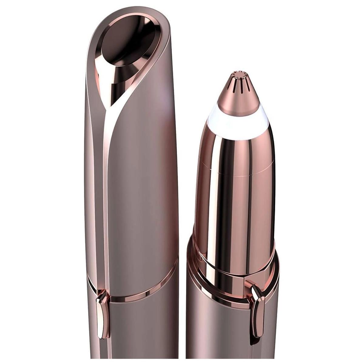 Finishing Touch Flawless Brows Blush 3.0 Trimmer Built-In LED Light Battery Powered - Gold