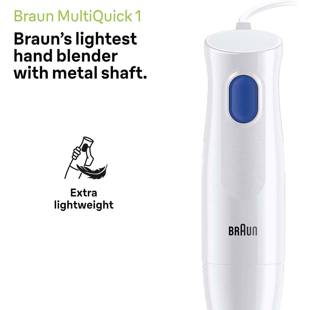 Braun MultiQuick 1 Hand Blender With 600ml Beaker EasyTwist Technology 1 Speed Setting 450W - White