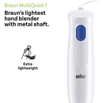 Braun MultiQuick 1 Hand Blender With 600ml Beaker EasyTwist Technology 1 Speed Setting 450W - White