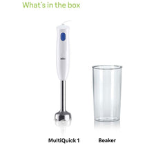 Braun MultiQuick 1 Hand Blender With 600ml Beaker EasyTwist Technology 1 Speed Setting 450W - White