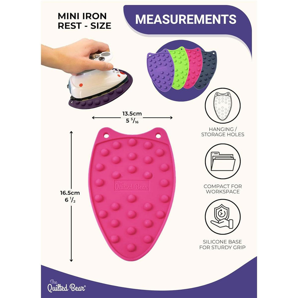 The Quilted Bear Mini Iron Rest Mini Silicone Heat Resistant Iron Pads - Navy Blue