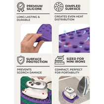 The Quilted Bear Mini Iron Rest Mini Silicone Heat Resistant Iron Pads - Navy Blue