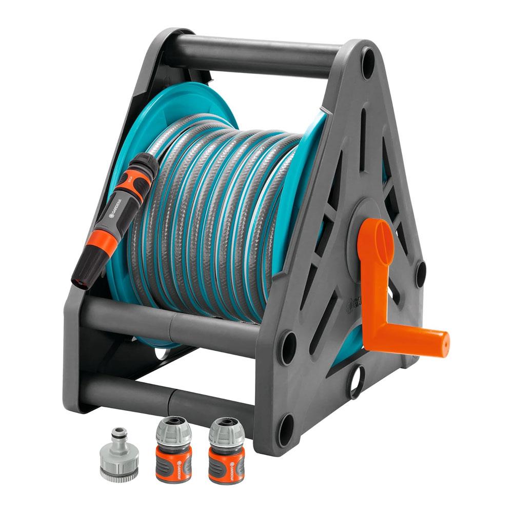 Gardena Hose Reel 30m Set Includes 15m Classic Hose - Multicolour