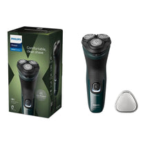 Philips 3000X Series Rechargeable Men's Wet & Dry Electric Shaver With 27 PowerCut Blades - Dark Forest Green
