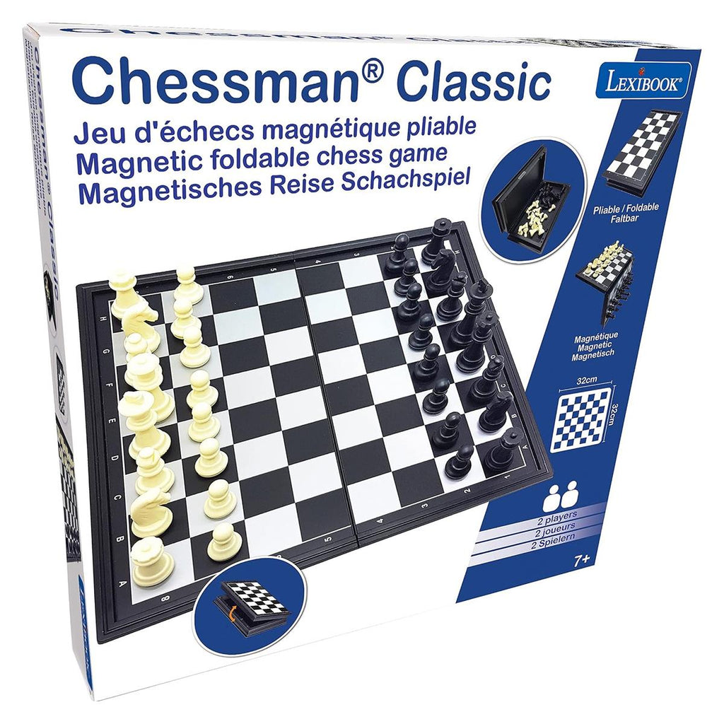 Lexibook Chessman Classic Magnetic & Foldable Chess Game 32 Pieces - Black/Grey