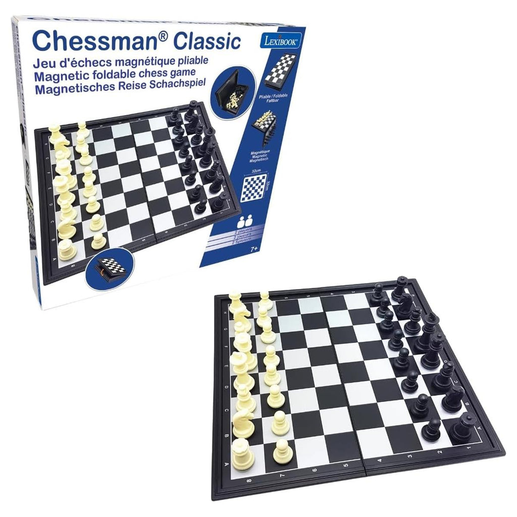 Lexibook Chessman Classic Magnetic & Foldable Chess Game 32 Pieces - Black/Grey