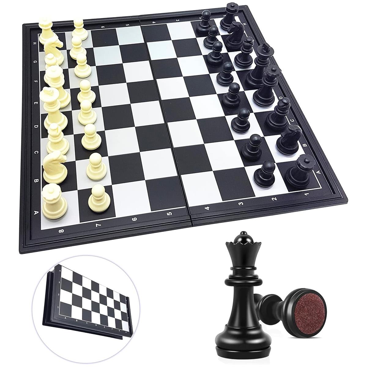 Lexibook Chessman Classic Magnetic & Foldable Chess Game 32 Pieces - Black/Grey