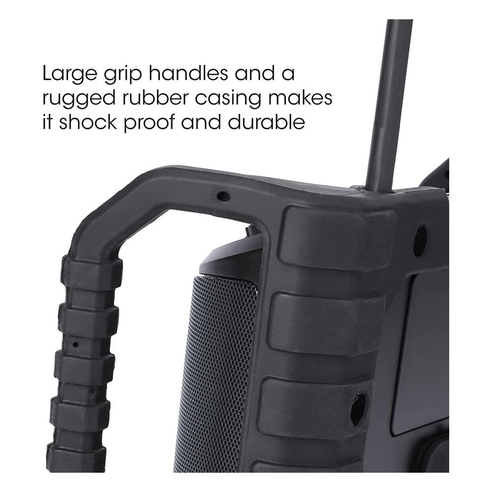 Labgear Worksite DAB/DAB+ & FM Radio Rugged Water-Resistant Bluetooth Speaker LED Display - Red/Black