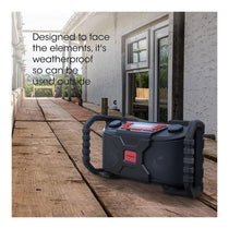 Labgear Worksite DAB/DAB+ & FM Radio Rugged Water-Resistant Bluetooth Speaker LED Display - Red/Black