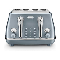 Delonghi Icona Metallics 4 Slice Toaster Stainless Steel 1800W - Azure