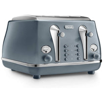 Delonghi Icona Metallics 4 Slice Toaster Stainless Steel 1800W - Azure