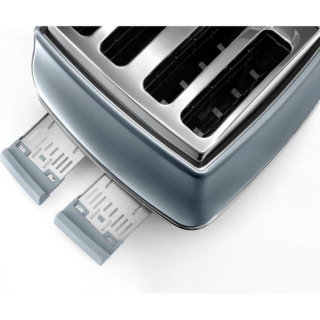 Delonghi Icona Metallics 4 Slice Toaster Stainless Steel 1800W - Azure