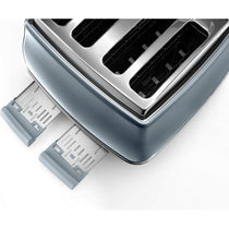 Delonghi Icona Metallics 4 Slice Toaster Stainless Steel 1800W - Azure