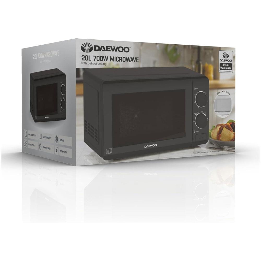 Daewoo Manual Microwave With 6 Power Settings 700W 20 Litres - Black